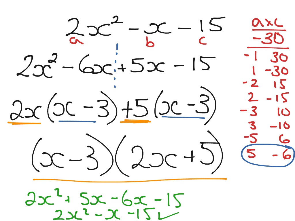 ShowMe - factorising quadratics