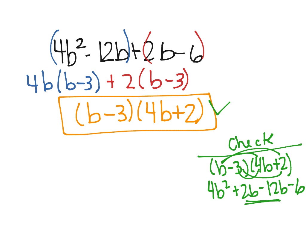 Factoring By Grouping Math Showme