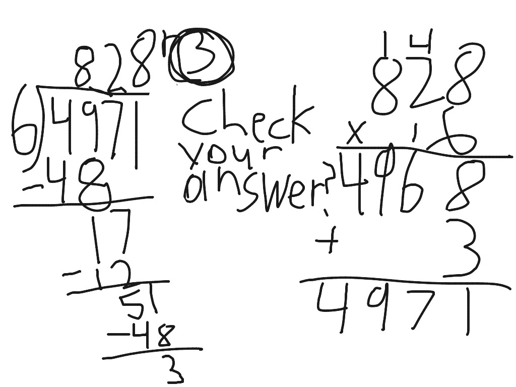 how to do long division and checking your answer | Math | ShowMe