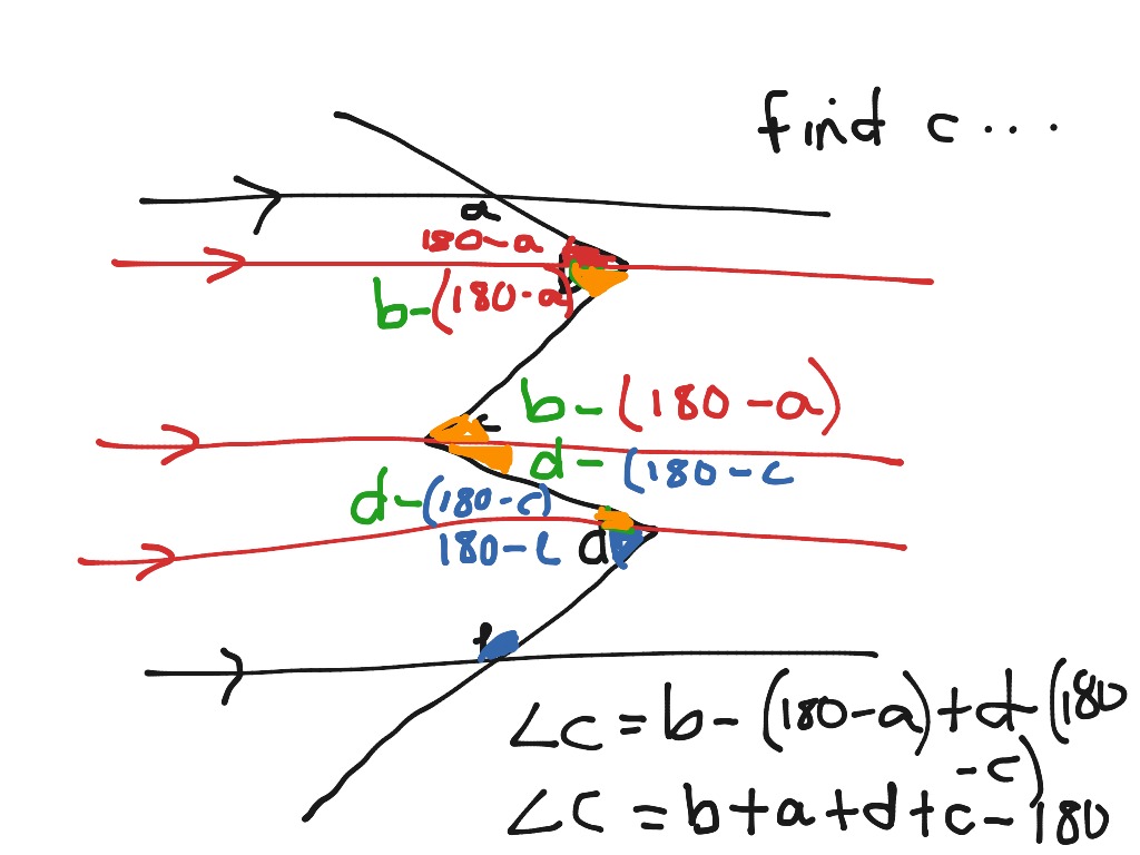 Angles On Parallel Line Example Problems Math Geometry Showme