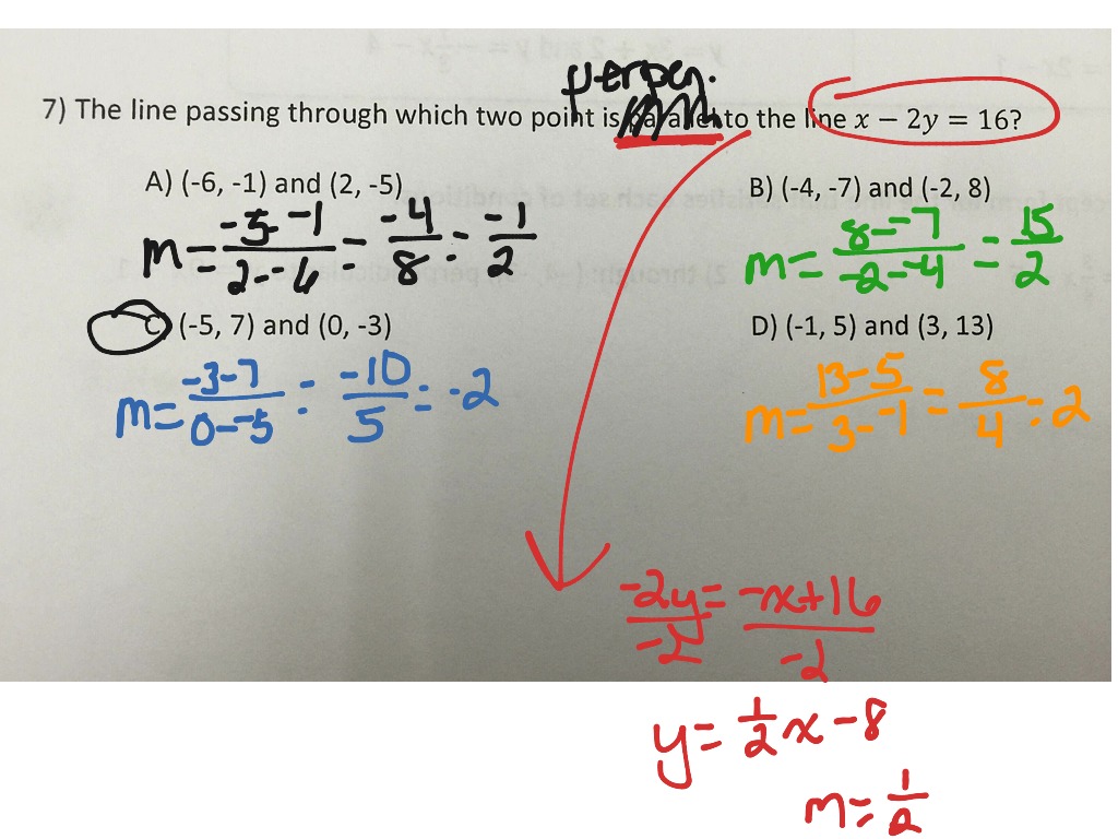 Writing equations of parallel and perpendicular lines  Math  ShowMe