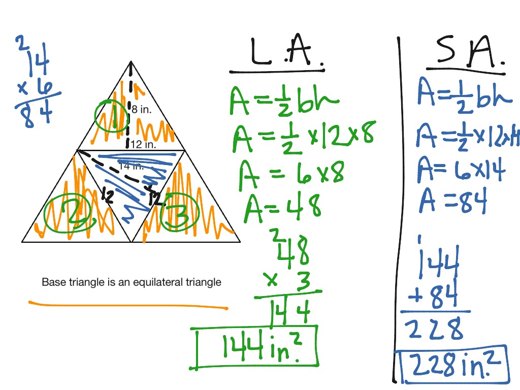 Surface and Lateral Area of Pyramids | Math | ShowMe