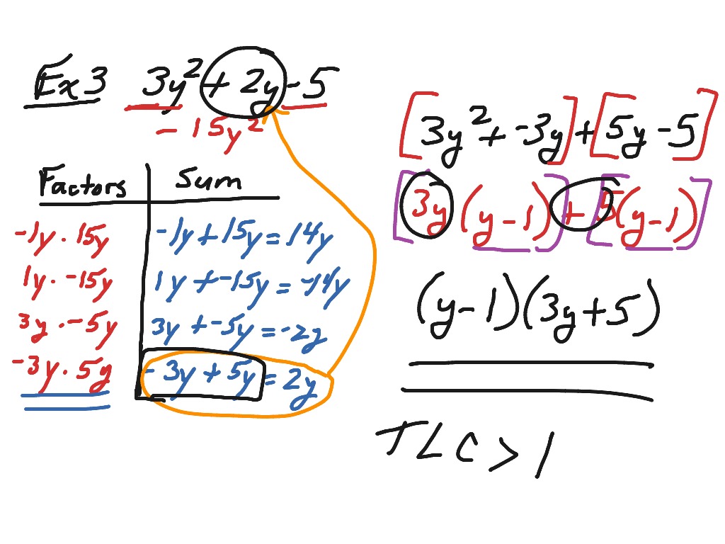 Video 11 Factoring using TLC > 1 | Math, Factoring | ShowMe