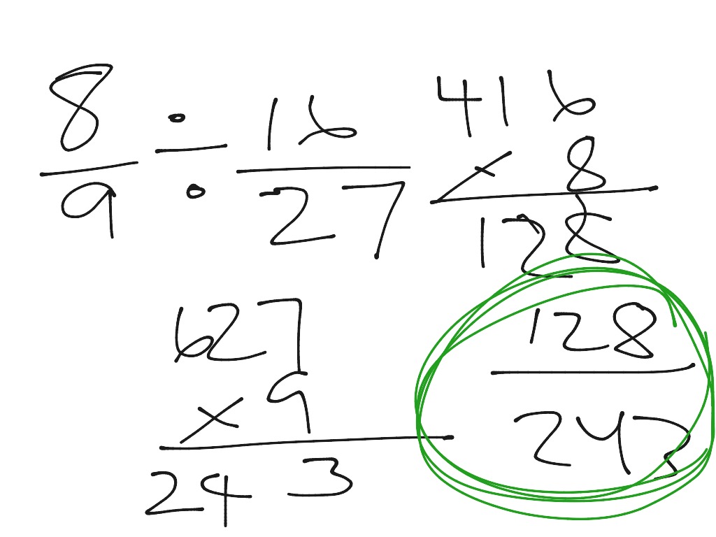 8/9 divided 16/27 Math, Elementary Math, 5th grade math