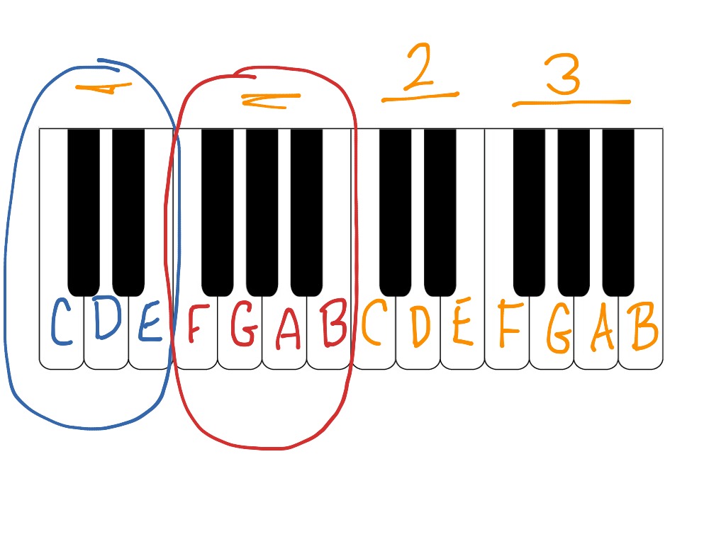 White keys on piano keyboard | Music | ShowMe