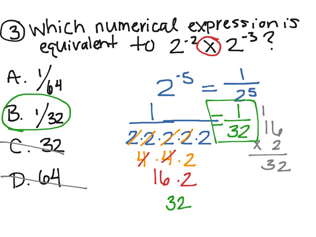 Exponent review (schoolnet questions) | Math | ShowMe