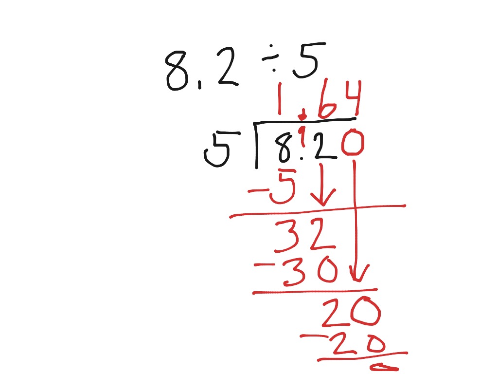 Dividing decimals with single digit divisor with remainder | Math, 5th ...