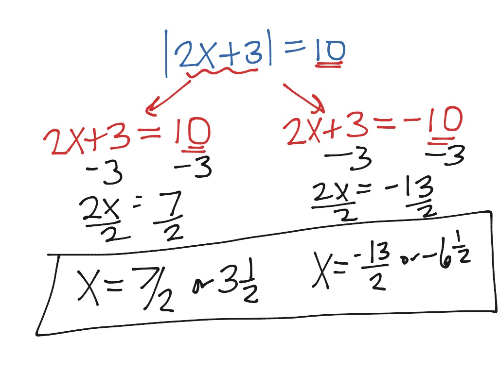 Solving Absolute Value Equations (isolate Abs Val First) 