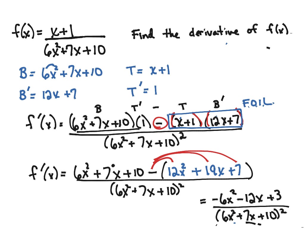 Quotient Rule Math Showme 6820