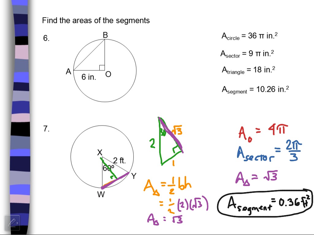 Area of a Segment | Math, geometry, area | ShowMe