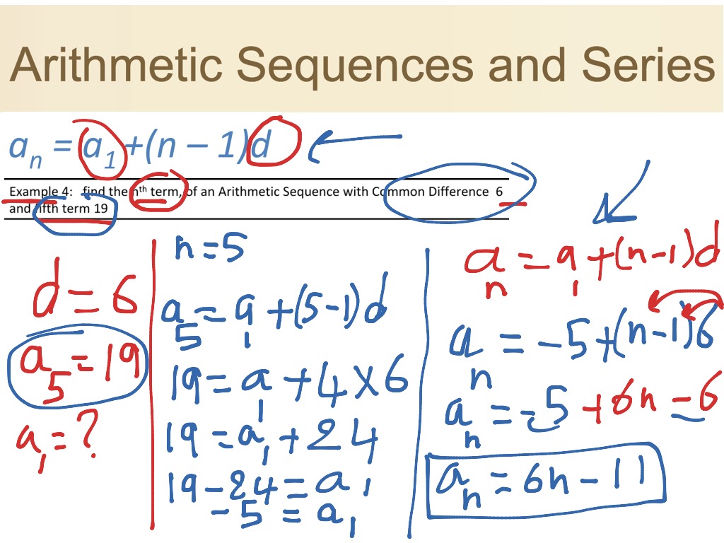 find terms in arithmetic sequence calculator