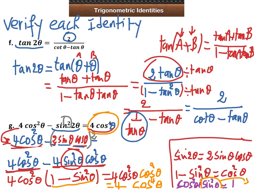 Verifying trigo identities | Math, Algebra 2, Trigonometric Identities ...