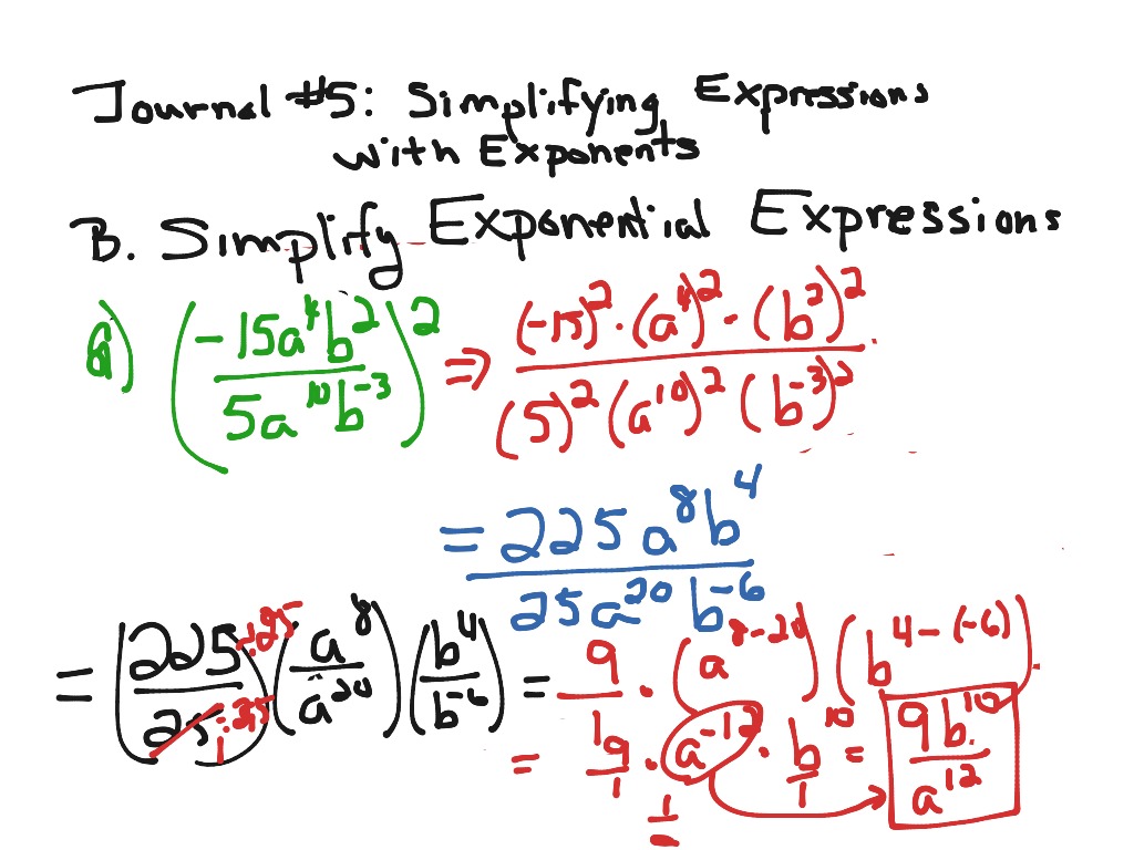 Simplifying Expressions With Exponents | Math, Algebra, Exponents, N.rn.2, Scientific Notation | Showme