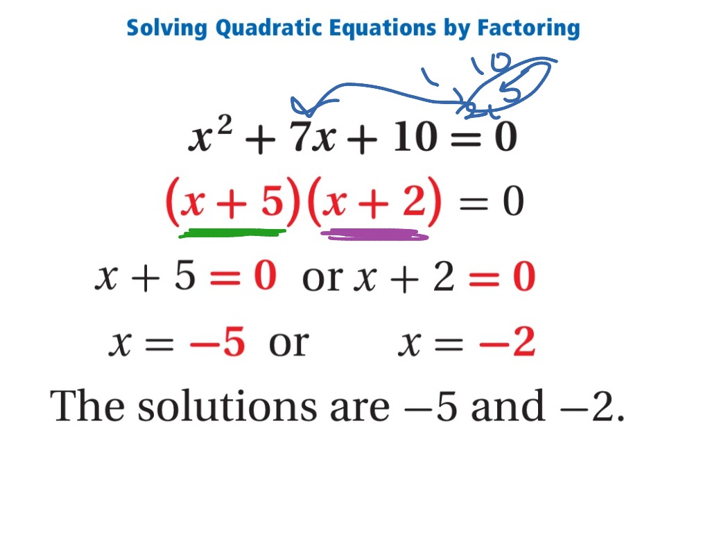 quadratic equations factoring