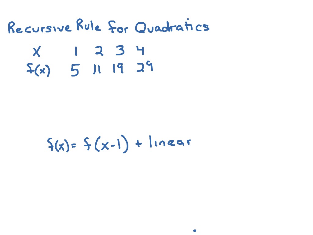 Quadratics recursive rule  Math, Algebra, Quadratic Equations