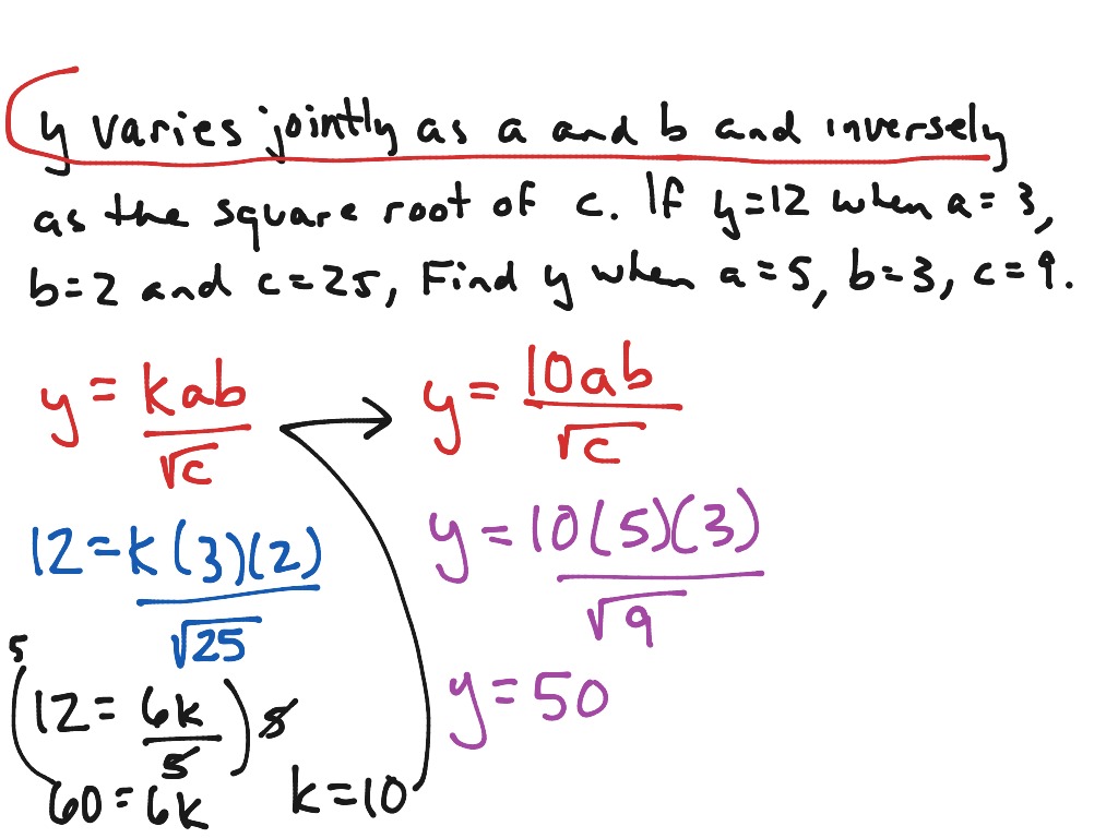 combined variation problem solving example