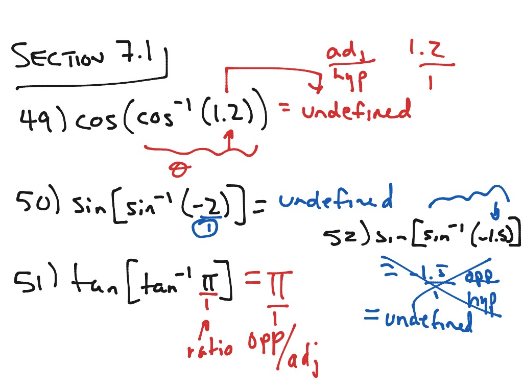 Evaluating a composition of trig functions and its inverse (MAC 1114 ...