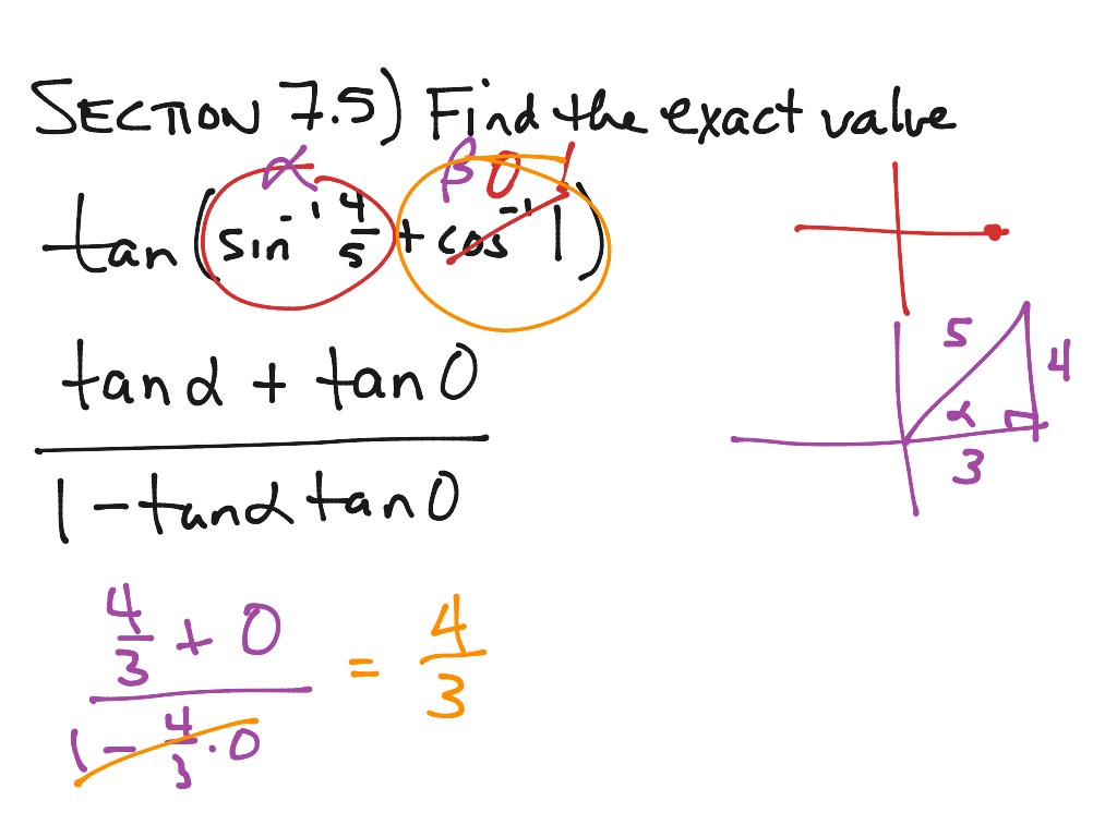 Using Inverse Trig Functions with the Sum and Difference Identities to