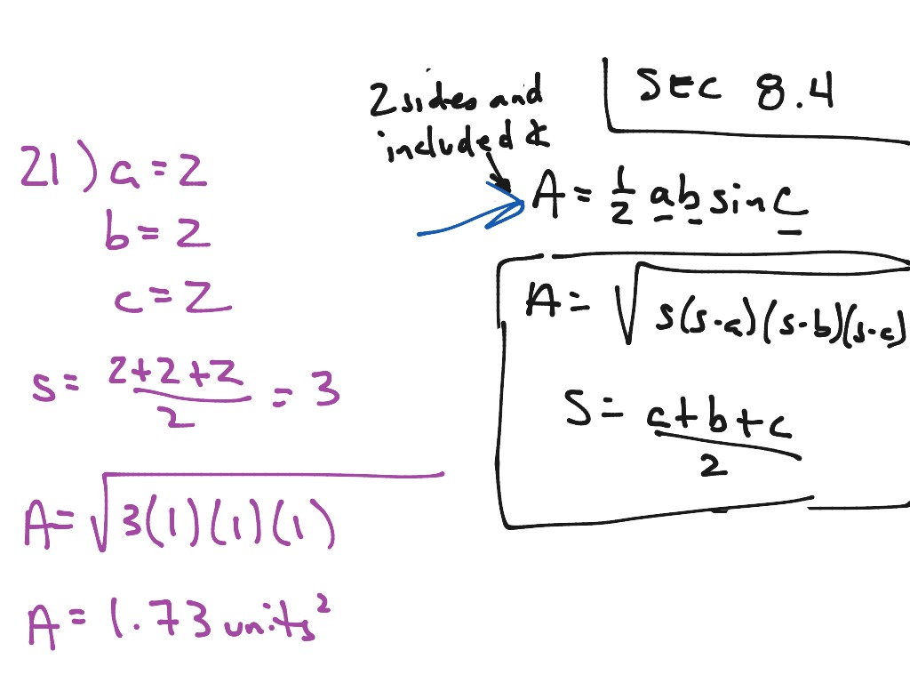 Finding the Area of Triangles (MAC 1114) | Math | ShowMe