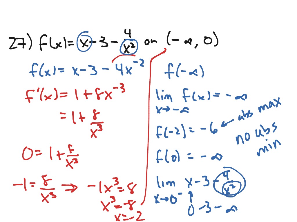 MAC 2233: Topic 16: Examples of Finding Abs Extrema | Math, Calculus ...