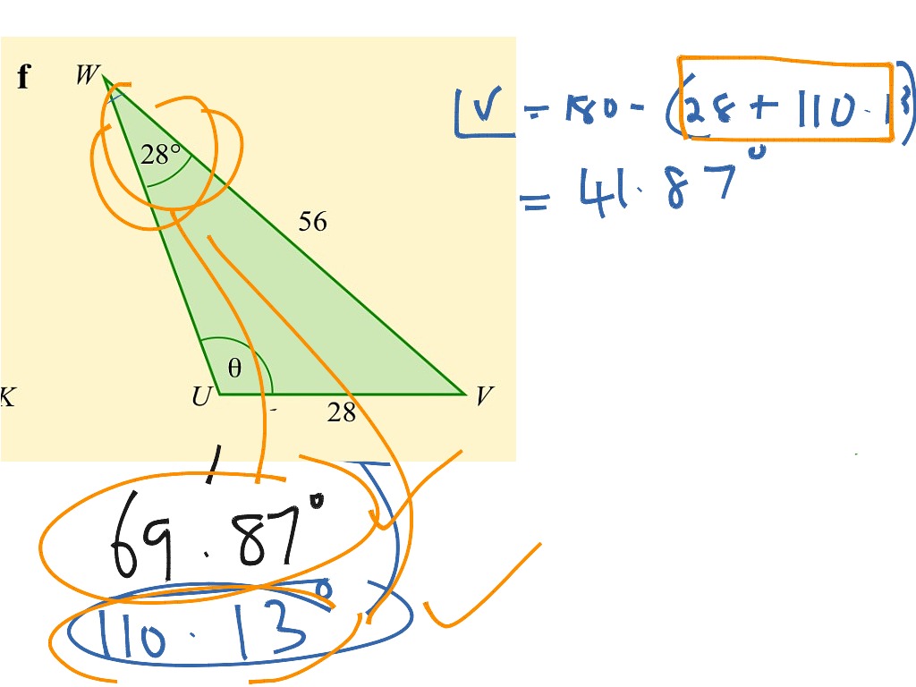 The ambiguous case using the sine rule | Math, Trigonometry | ShowMe