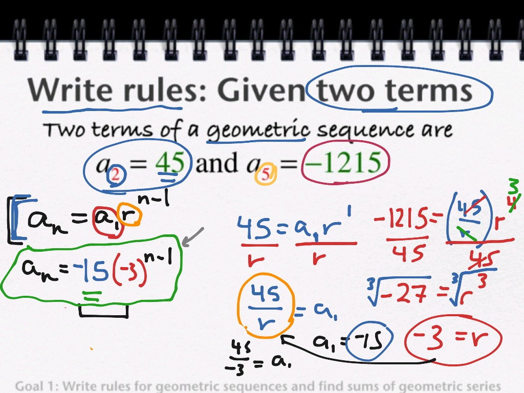 Alg2 11 3 Find Rule For Geom Seq From 2 Terms Math Algebra 2 Sequences And Series Geometric Sequences And Series System Of Equations Showme