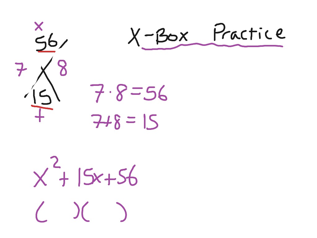 Algebra x-box practice Example | Algebra, Factoring, Quadratic ...