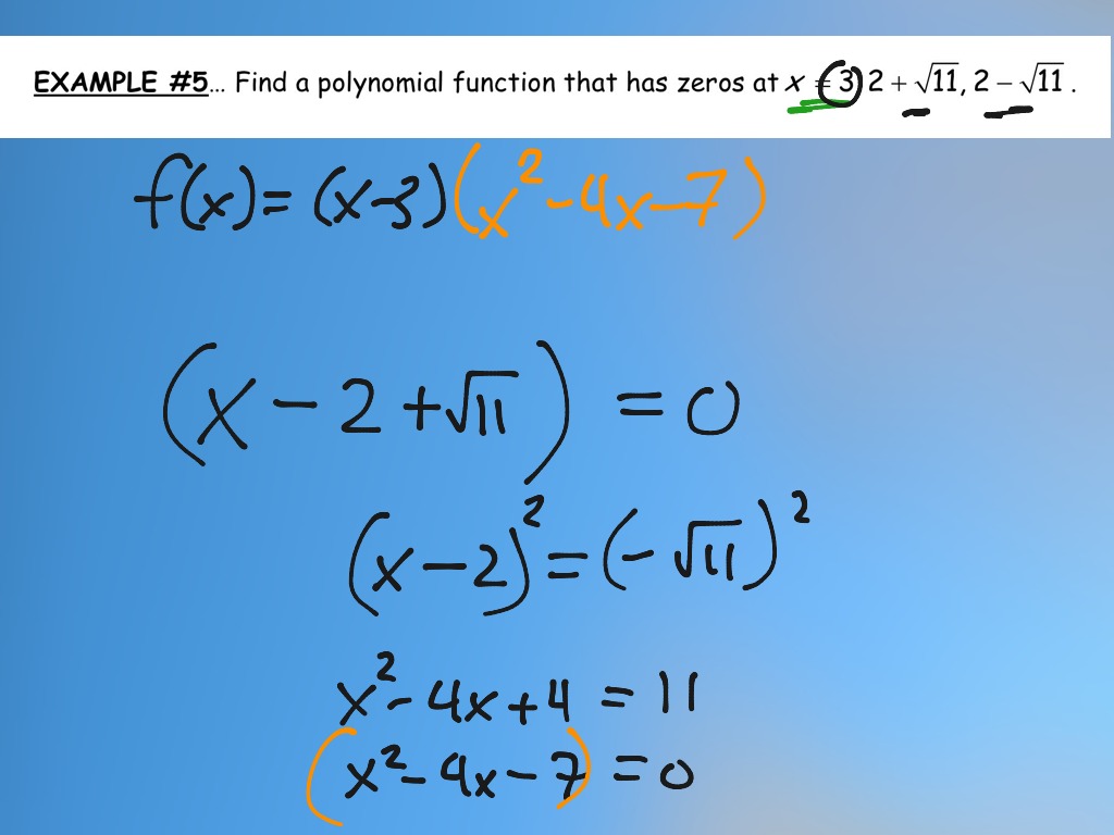 Finding a Polynomial with the Given Zeros  Math, Precalculus