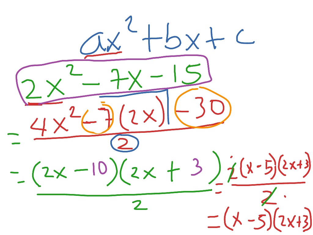 Trinomio De La Forma Ax Bx C Math Algebra Factoring Showme