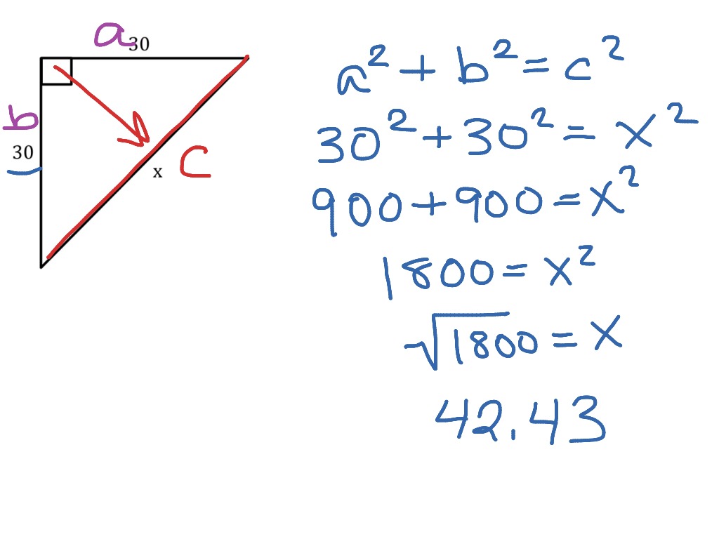 pythagorean theorem example with solution
