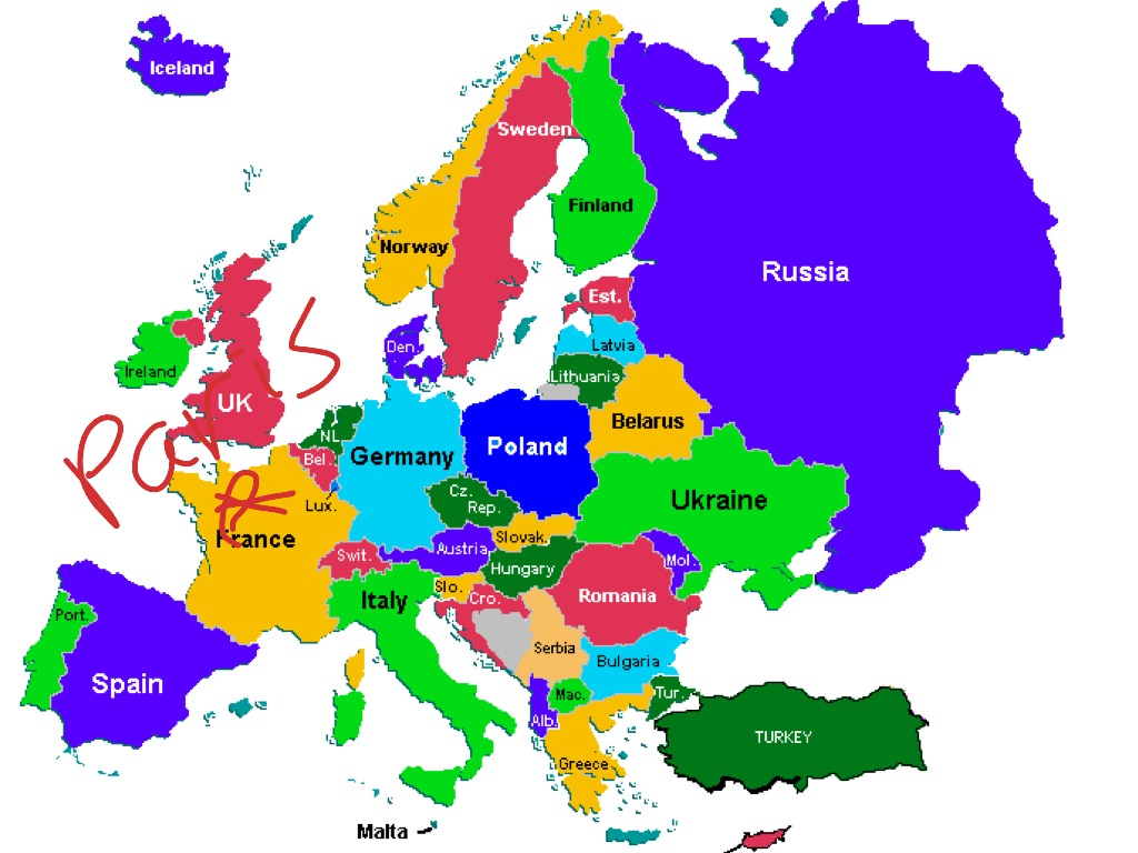 Europe map. Карта - Европа. Карта Европы со странами. Карта European Countries. Карта Европы на английском.