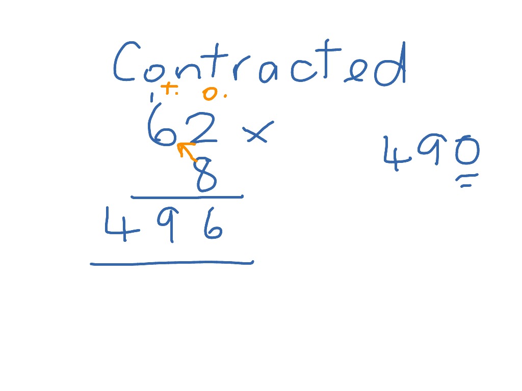 Contracted Multiplication Worksheets