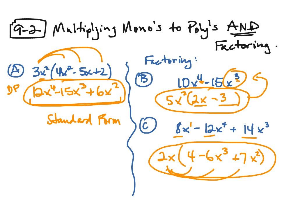 9-2 Multiplying (dp) & Factoring 