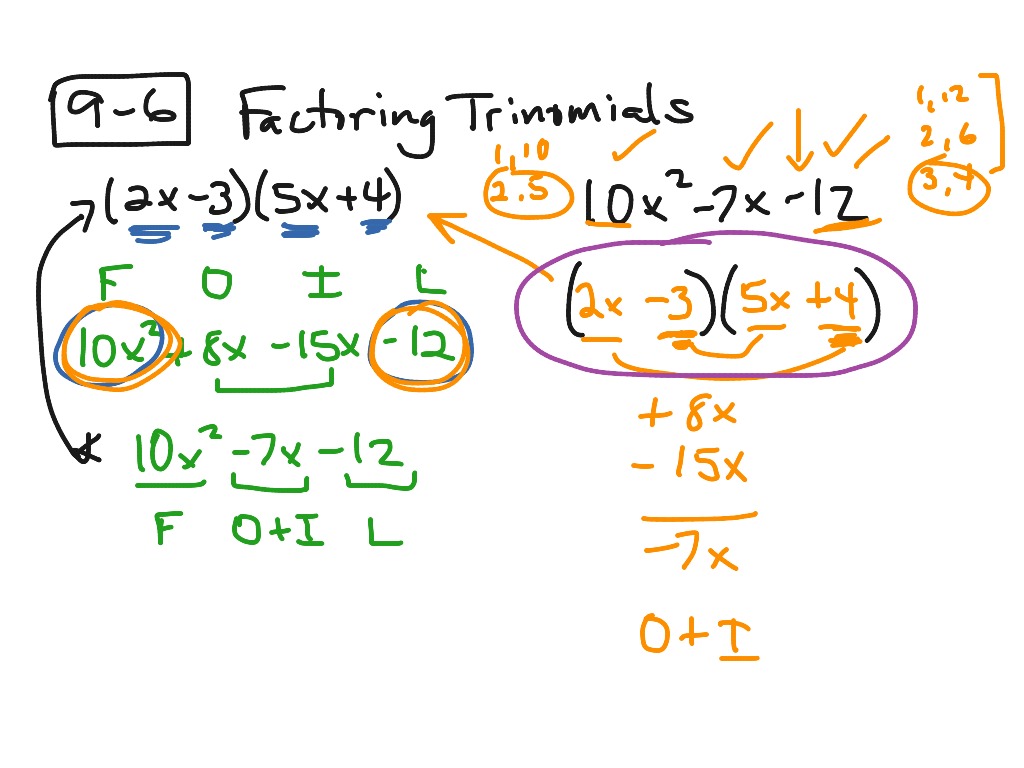 9-6 Factoring Trinomials | Math | ShowMe