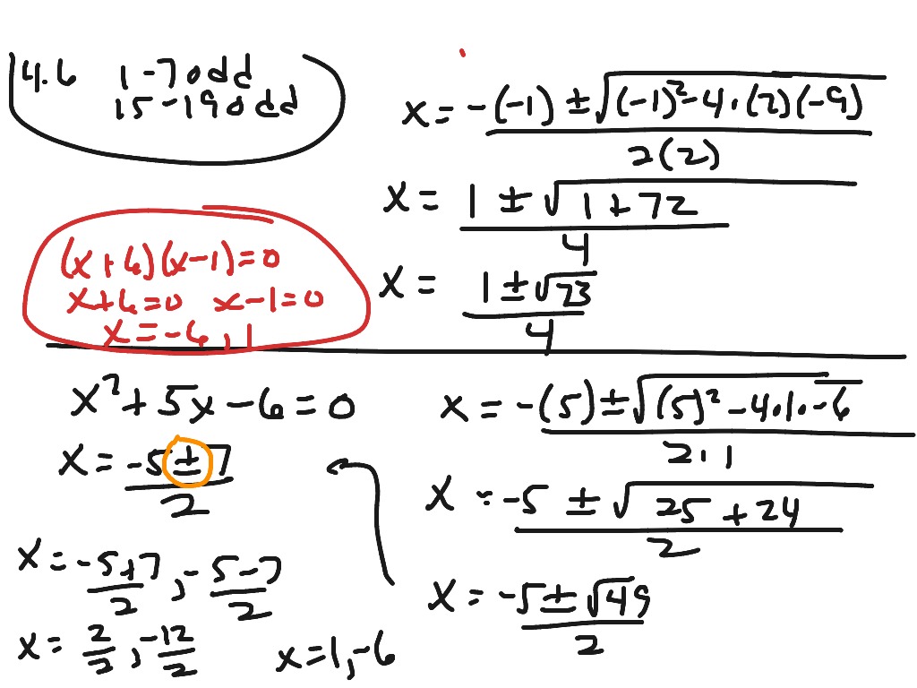 Algebra 2 4.6 The quadratic formula | Math, Algebra 2 | ShowMe