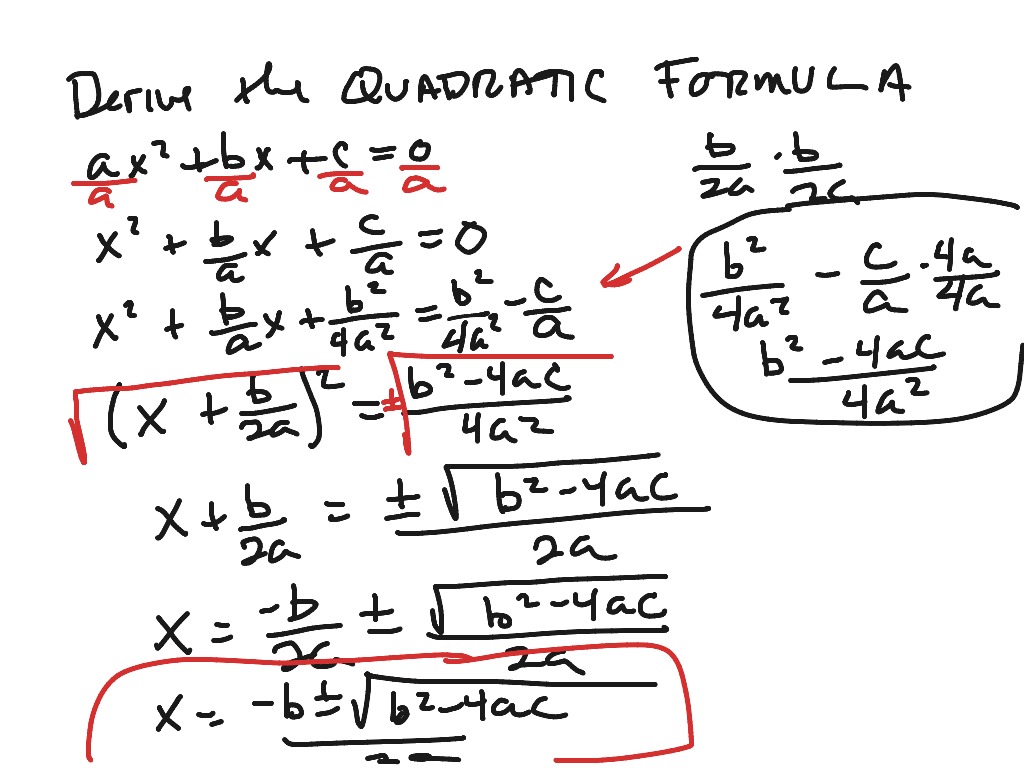 Algebra 2 Deriving The Quadratic Formula | Math, Algebra 2 | ShowMe